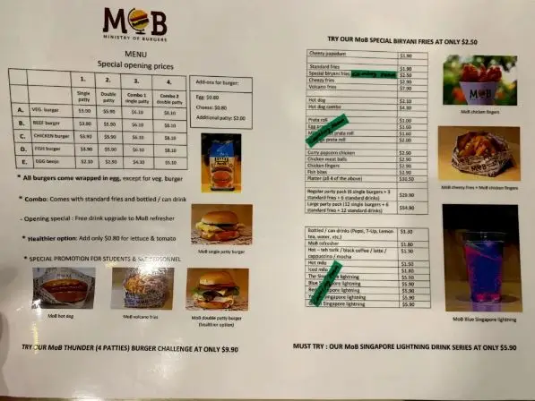 Ministry Of Burgers Menu Singapore Prices 2024