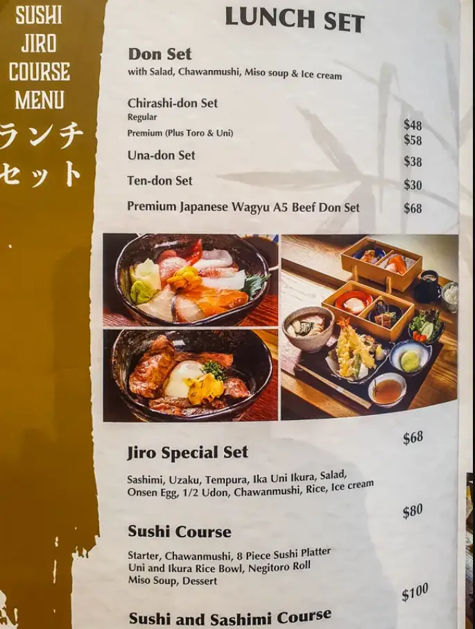 SUSHI JIRO MENU SINGAPORE PRICES 2024